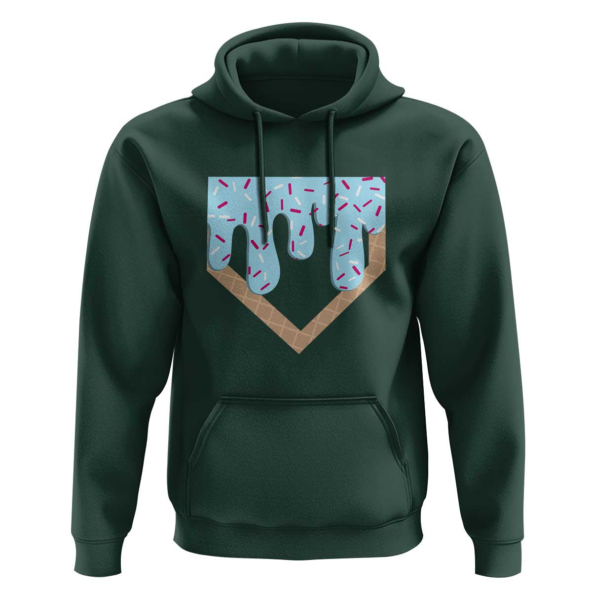 Baseball Ice Cream Dripping Hoodie Home Plate Drip
