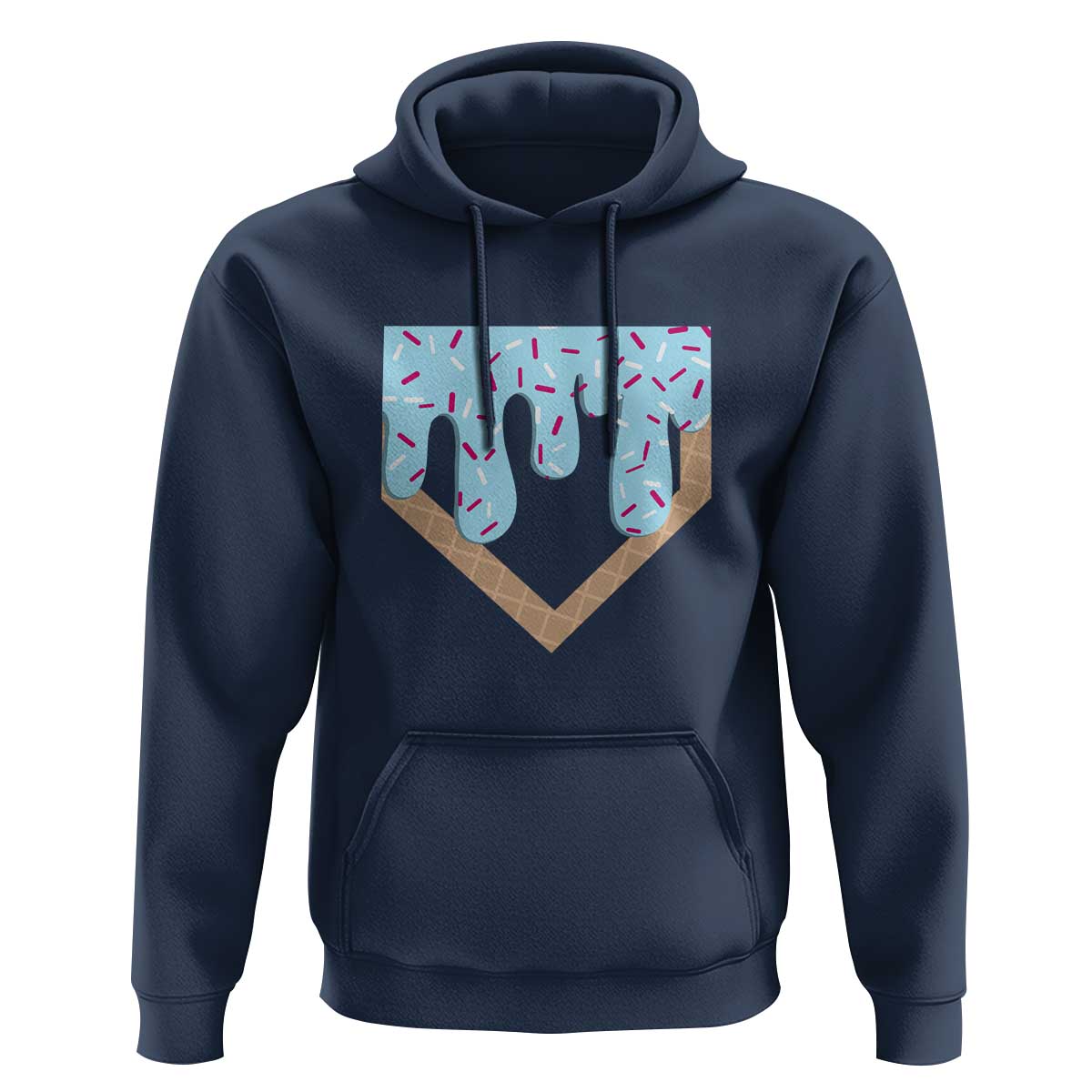 Baseball Ice Cream Dripping Hoodie Home Plate Drip