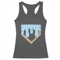Baseball Ice Cream Dripping Racerback Tank Top Home Plate Drip