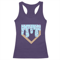 Baseball Ice Cream Dripping Racerback Tank Top Home Plate Drip