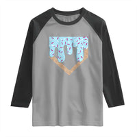 Baseball Ice Cream Dripping Raglan Shirt Home Plate Drip