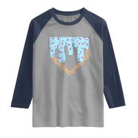 Baseball Ice Cream Dripping Raglan Shirt Home Plate Drip