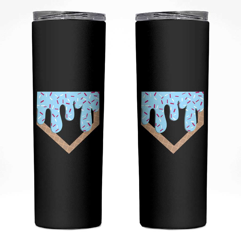 Baseball Ice Cream Dripping Skinny Tumbler Home Plate Drip