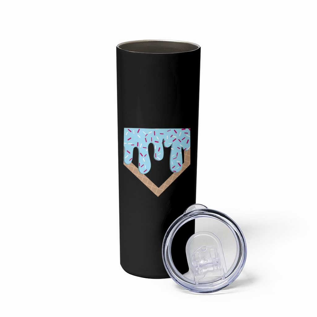 Baseball Ice Cream Dripping Skinny Tumbler Home Plate Drip