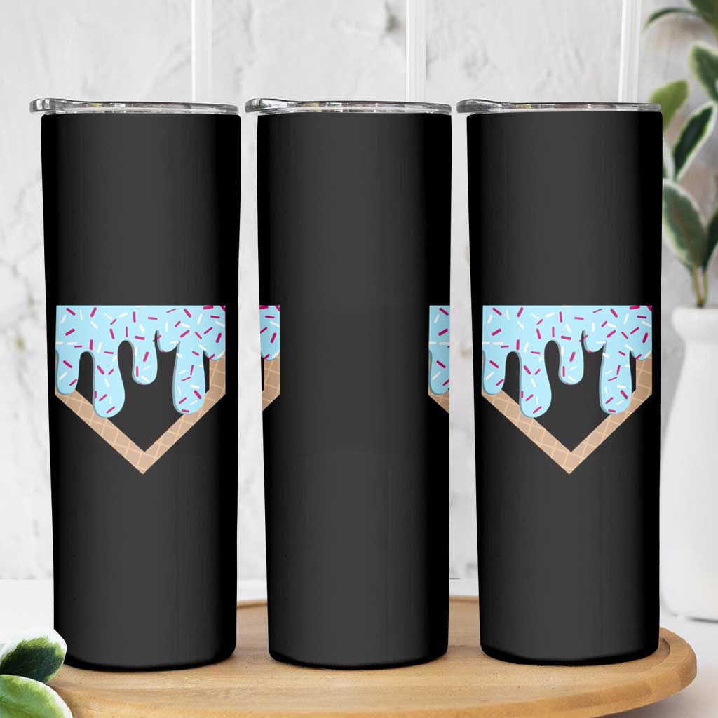 Baseball Ice Cream Dripping Skinny Tumbler Home Plate Drip
