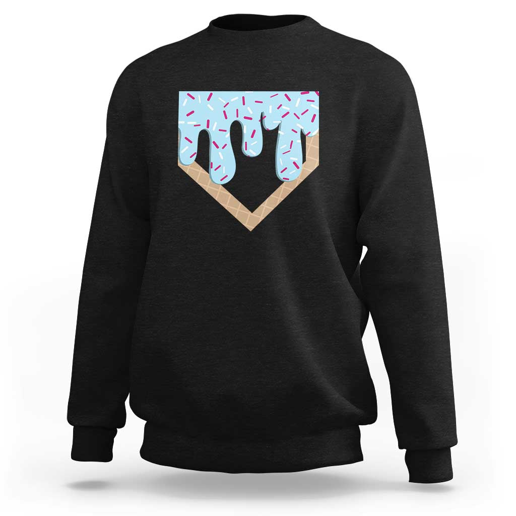 Baseball Ice Cream Dripping Sweatshirt Home Plate Drip