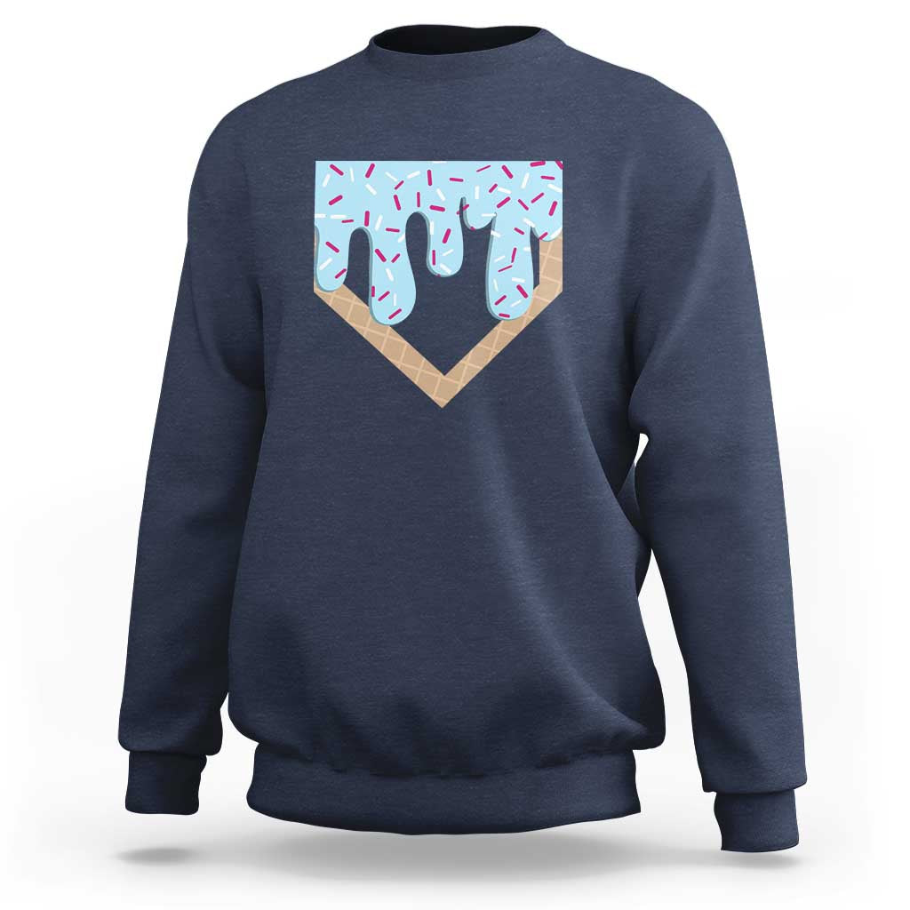 Baseball Ice Cream Dripping Sweatshirt Home Plate Drip