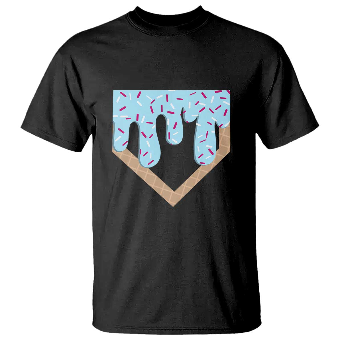 Baseball Ice Cream Dripping T Shirt Home Plate Drip