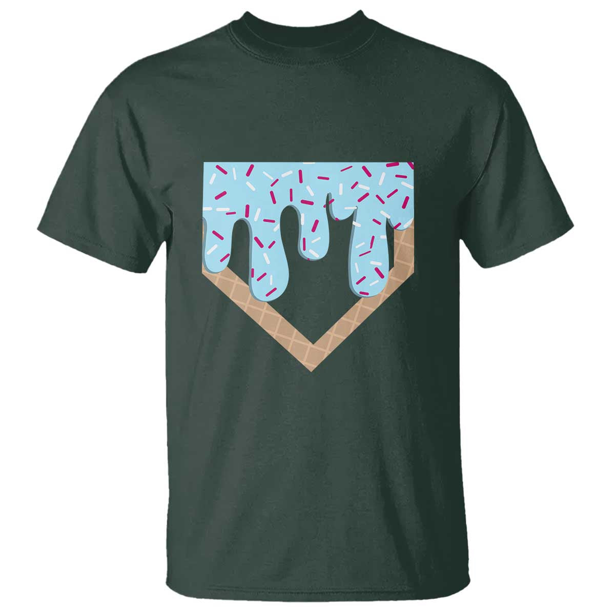 Baseball Ice Cream Dripping T Shirt Home Plate Drip