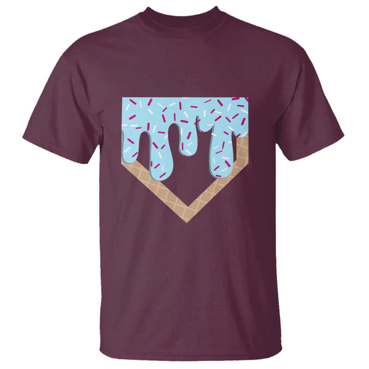 Baseball Ice Cream Dripping T Shirt Home Plate Drip