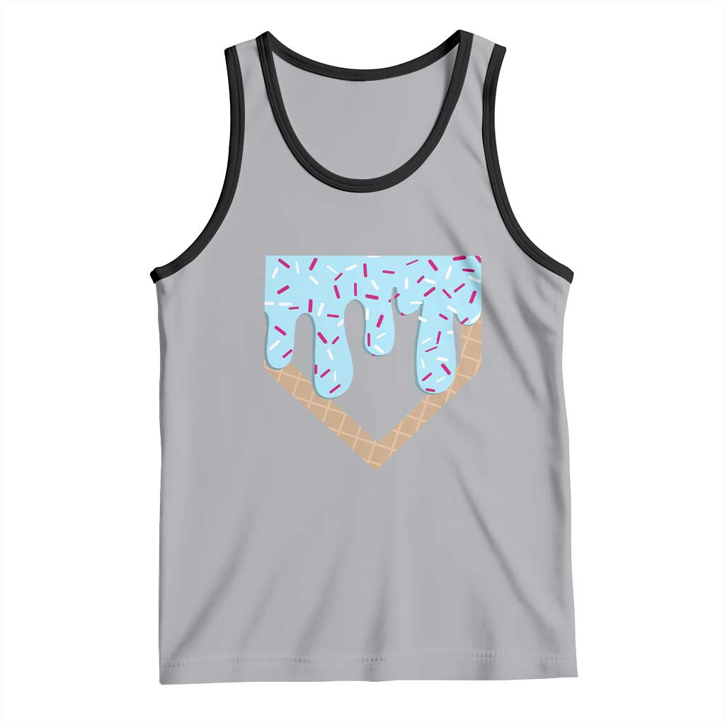 Baseball Ice Cream Dripping Tank Top Home Plate Drip