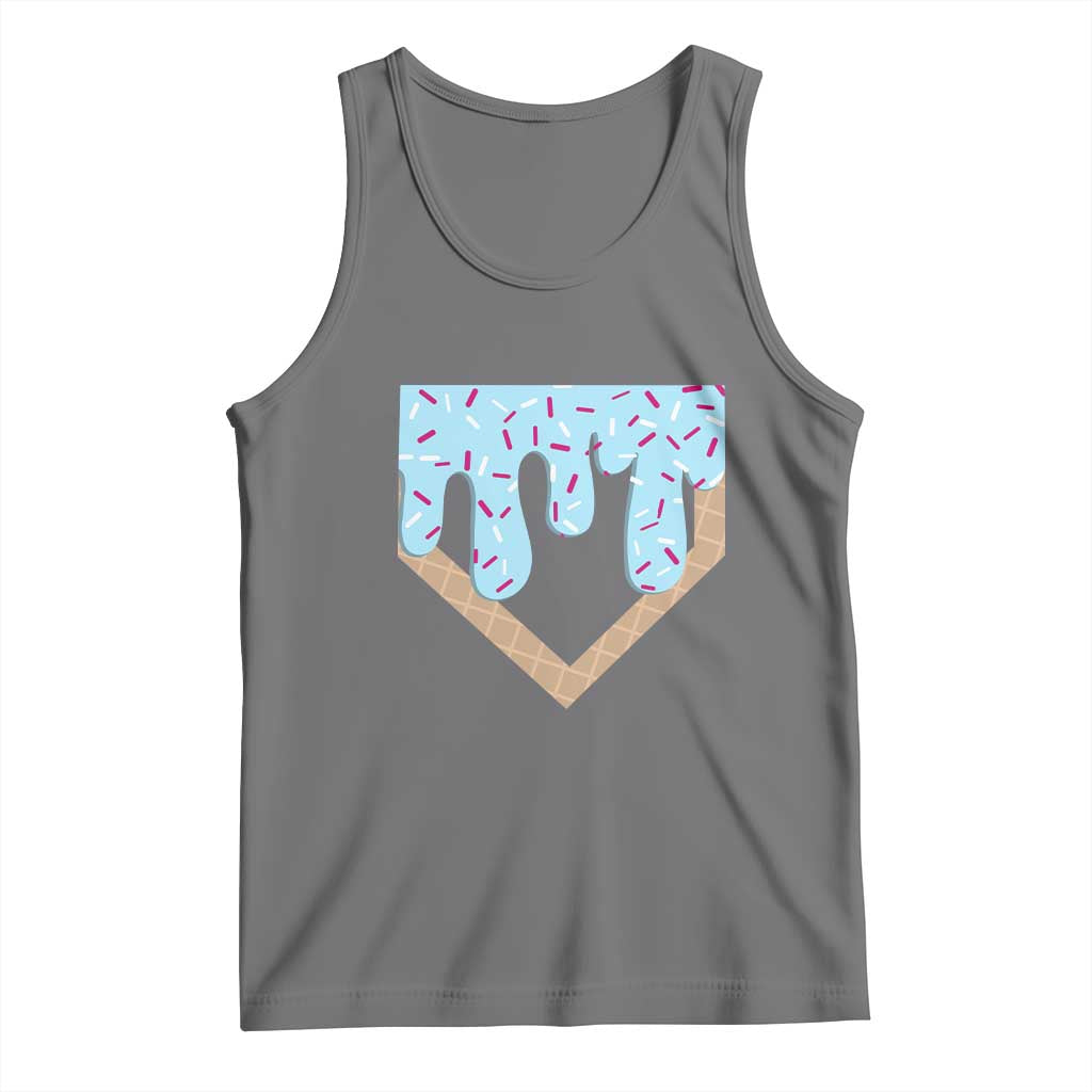 Baseball Ice Cream Dripping Tank Top Home Plate Drip