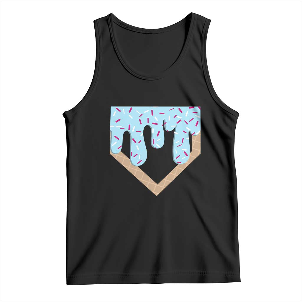 Baseball Ice Cream Dripping Tank Top Home Plate Drip
