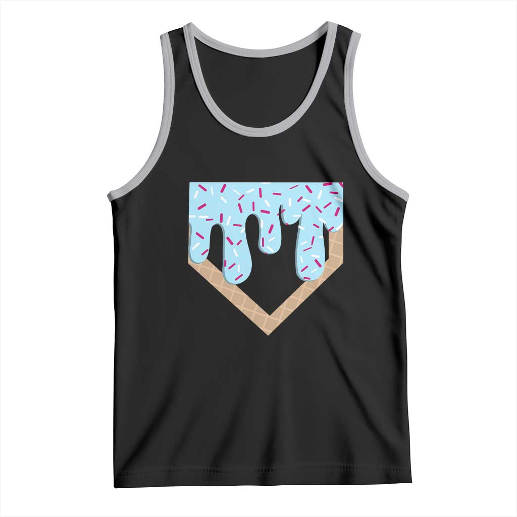 Baseball Ice Cream Dripping Tank Top Home Plate Drip