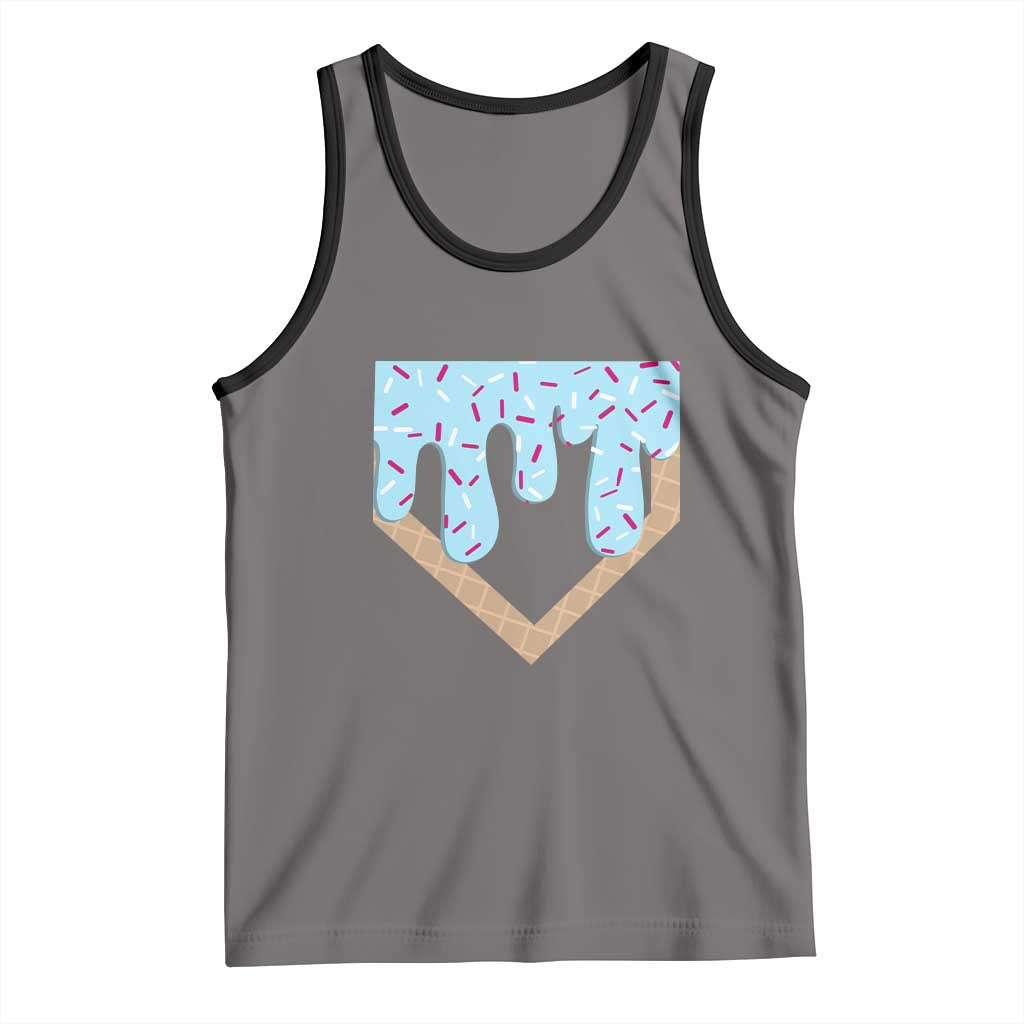 Baseball Ice Cream Dripping Tank Top Home Plate Drip