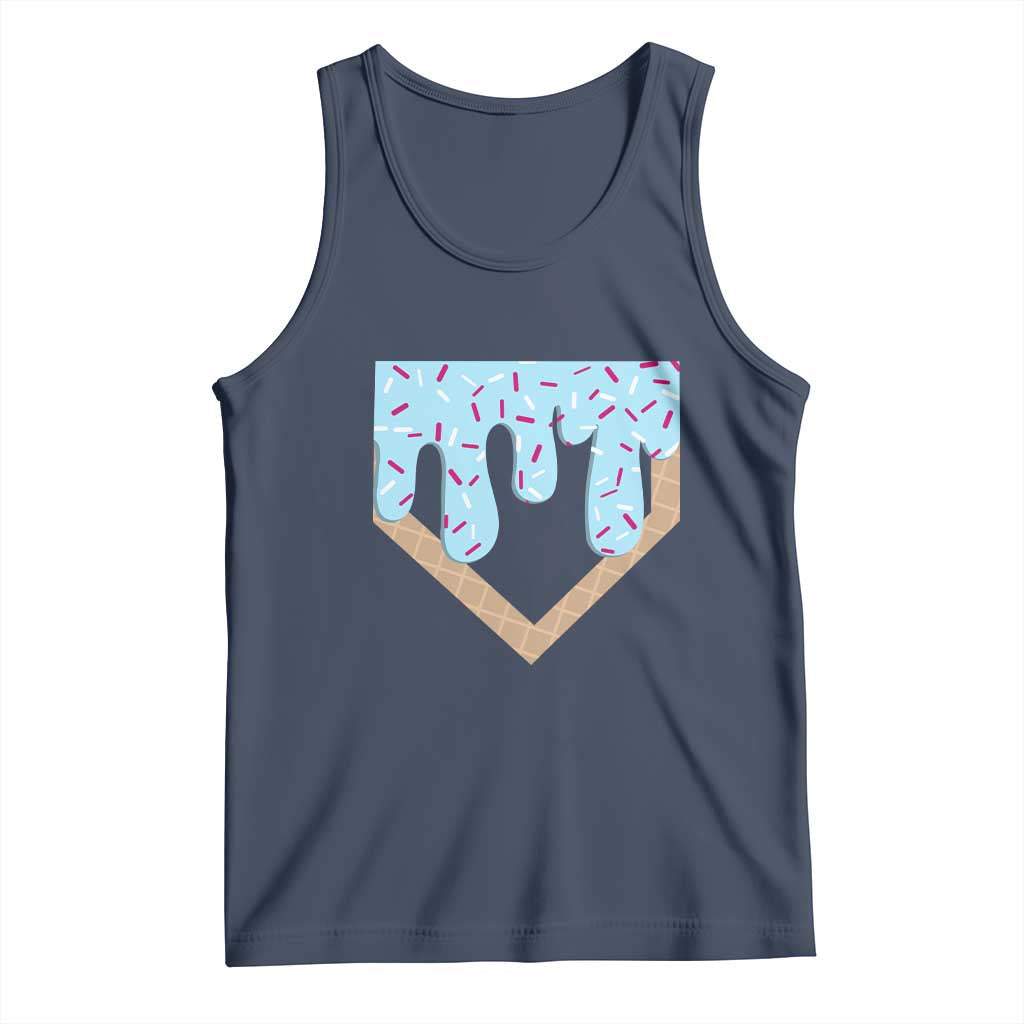 Baseball Ice Cream Dripping Tank Top Home Plate Drip