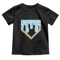 Baseball Ice Cream Dripping Toddler T Shirt Home Plate Drip