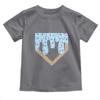 Baseball Ice Cream Dripping Toddler T Shirt Home Plate Drip