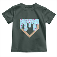 Baseball Ice Cream Dripping Toddler T Shirt Home Plate Drip