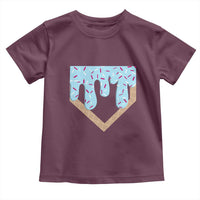 Baseball Ice Cream Dripping Toddler T Shirt Home Plate Drip
