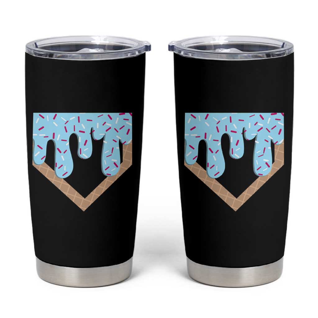 Baseball Ice Cream Dripping Tumbler Cup Home Plate Drip
