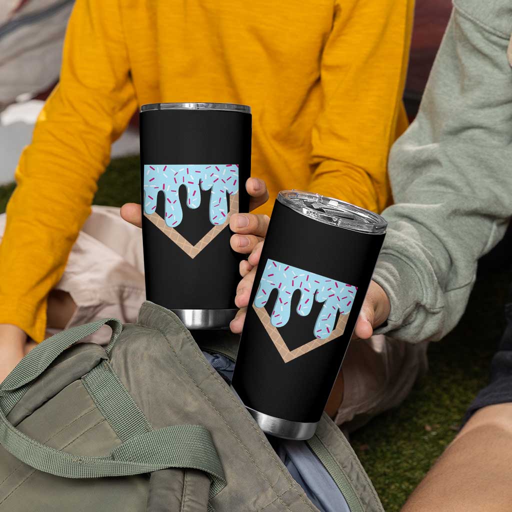 Baseball Ice Cream Dripping Tumbler Cup Home Plate Drip