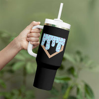 Baseball Ice Cream Dripping Tumbler With Handle Home Plate Drip