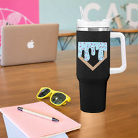 Baseball Ice Cream Dripping Tumbler With Handle Home Plate Drip