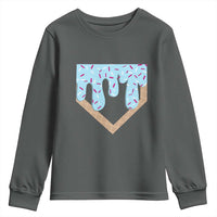 Baseball Ice Cream Dripping Youth Sweatshirt Home Plate Drip