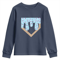 Baseball Ice Cream Dripping Youth Sweatshirt Home Plate Drip