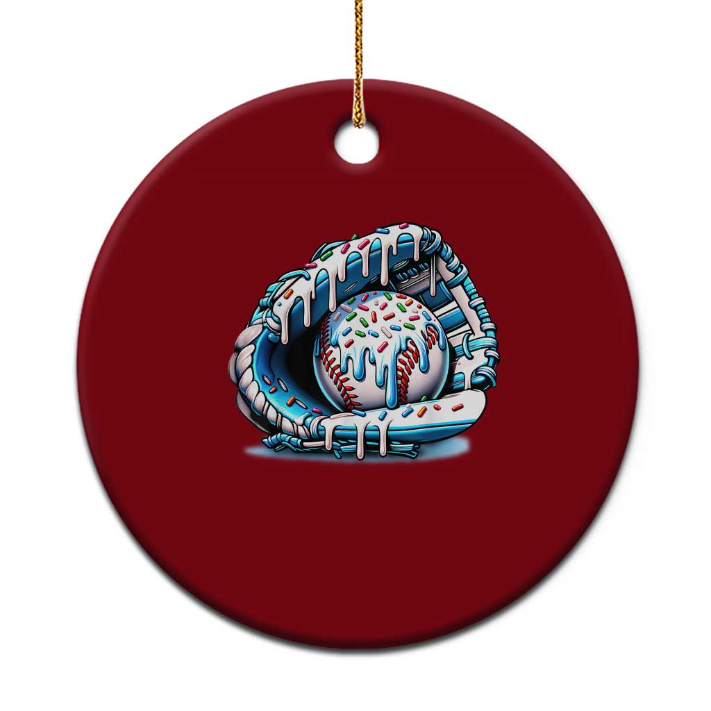 Baseball Drip Sprinkles Ice Cream Ceramic Ornament Ball and Glove Dripping - Wonder Print Shop