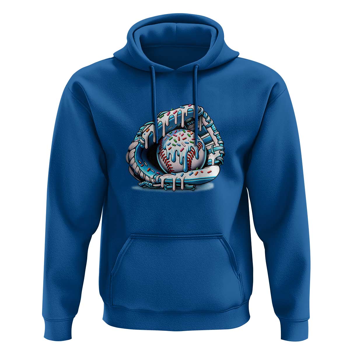 Baseball Drip Sprinkles Ice Cream Hoodie Ball and Glove Dripping