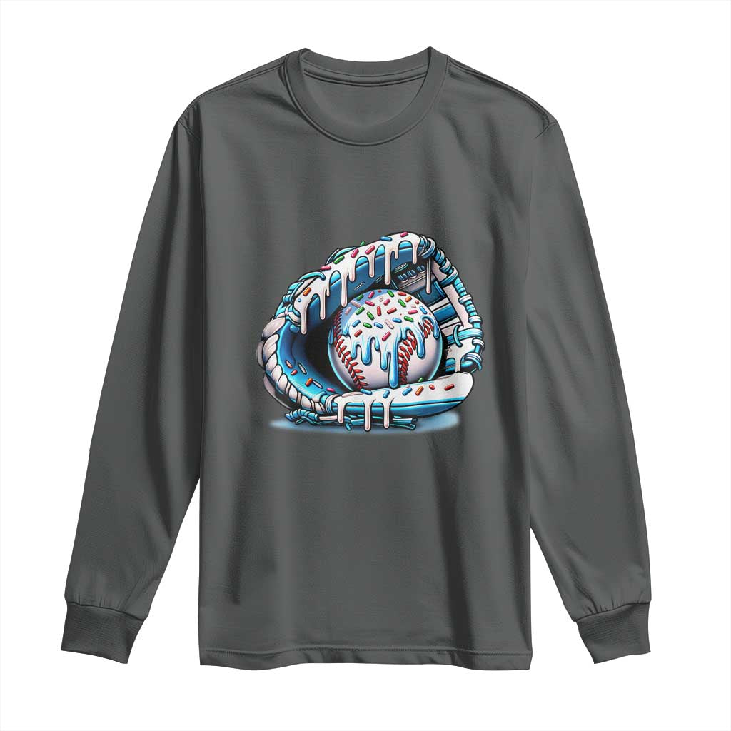 Baseball Drip Sprinkles Ice Cream Long Sleeve Shirt Ball and Glove Dripping