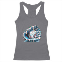 Baseball Drip Sprinkles Ice Cream Racerback Tank Top Ball and Glove Dripping