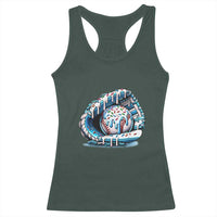 Baseball Drip Sprinkles Ice Cream Racerback Tank Top Ball and Glove Dripping