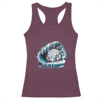 Baseball Drip Sprinkles Ice Cream Racerback Tank Top Ball and Glove Dripping