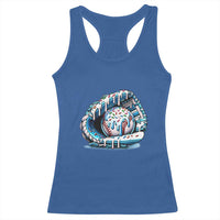Baseball Drip Sprinkles Ice Cream Racerback Tank Top Ball and Glove Dripping