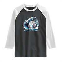 Baseball Drip Sprinkles Ice Cream Raglan Shirt Ball and Glove Dripping