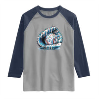 Baseball Drip Sprinkles Ice Cream Raglan Shirt Ball and Glove Dripping
