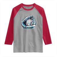 Baseball Drip Sprinkles Ice Cream Raglan Shirt Ball and Glove Dripping