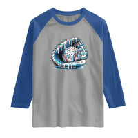 Baseball Drip Sprinkles Ice Cream Raglan Shirt Ball and Glove Dripping