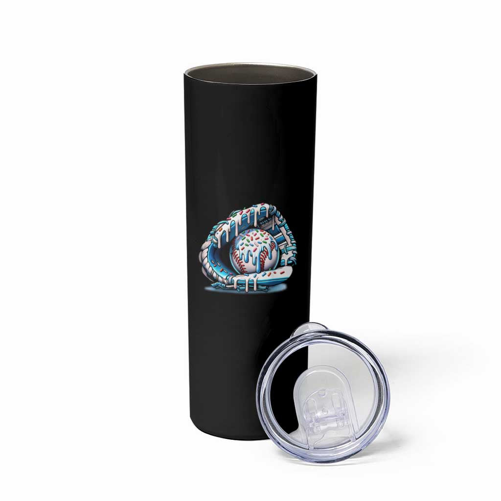 Baseball Drip Sprinkles Ice Cream Skinny Tumbler Ball and Glove Dripping