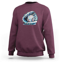 Baseball Drip Sprinkles Ice Cream Sweatshirt Ball and Glove Dripping