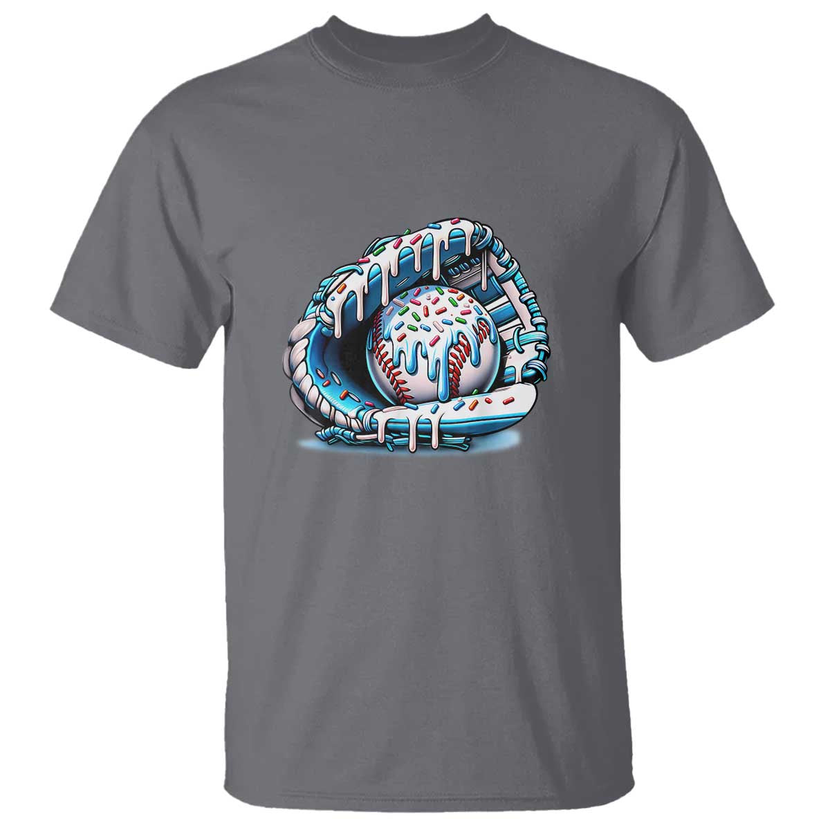Baseball Drip Sprinkles Ice Cream T Shirt Ball and Glove Dripping