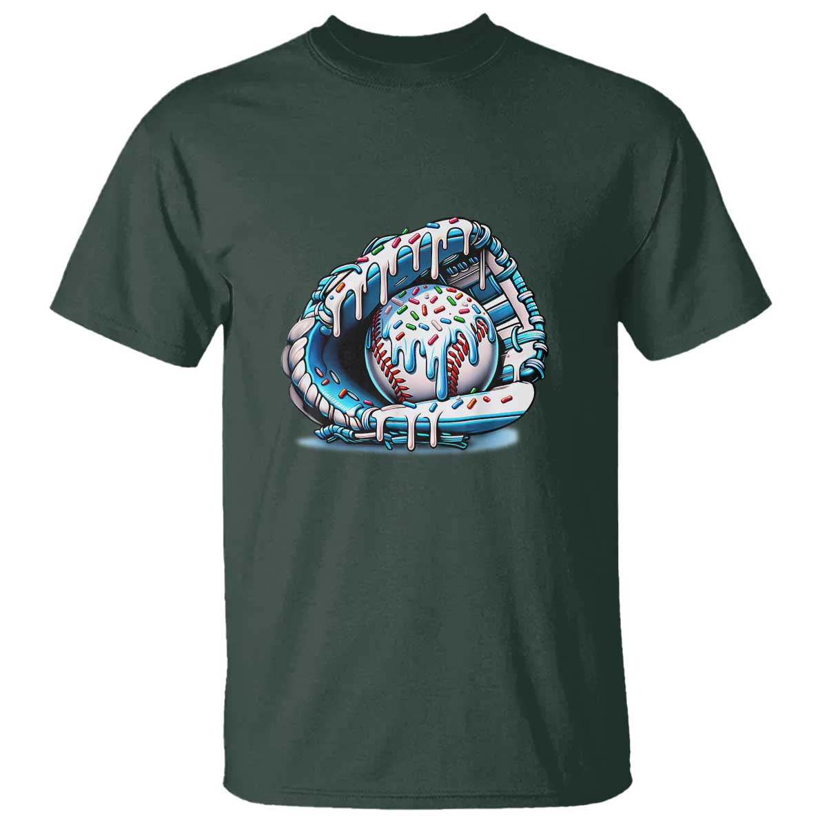 Baseball Drip Sprinkles Ice Cream T Shirt Ball and Glove Dripping