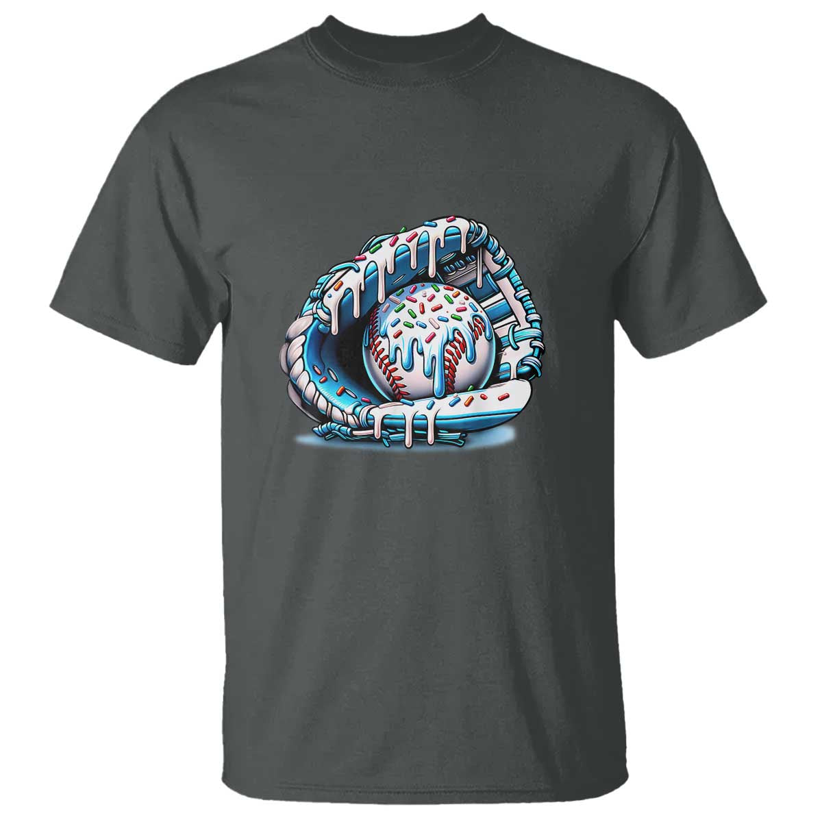 Baseball Drip Sprinkles Ice Cream T Shirt Ball and Glove Dripping