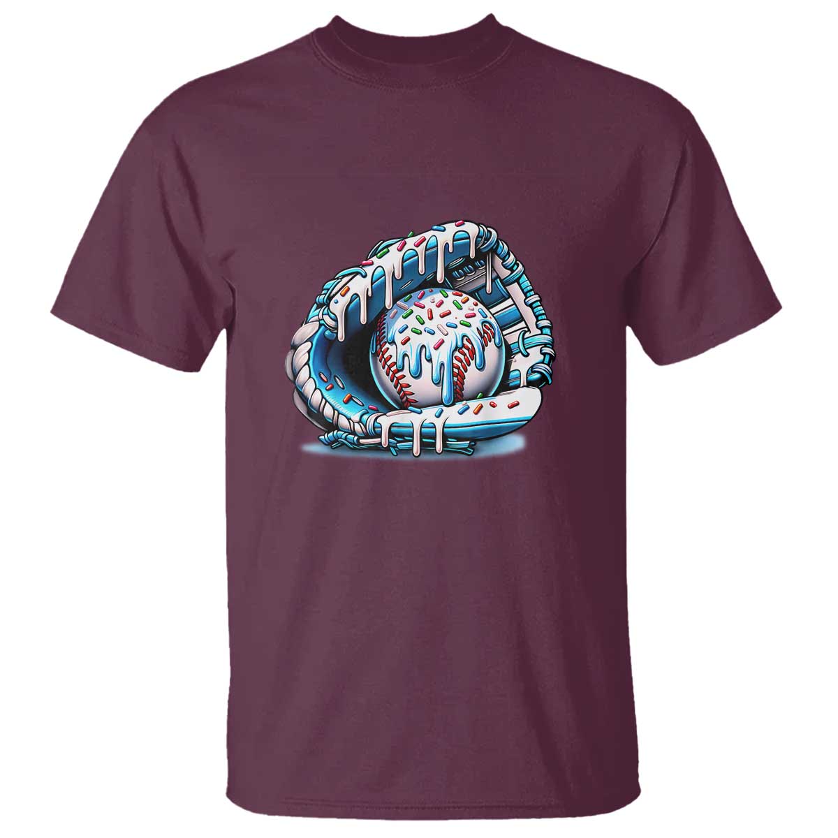 Baseball Drip Sprinkles Ice Cream T Shirt Ball and Glove Dripping