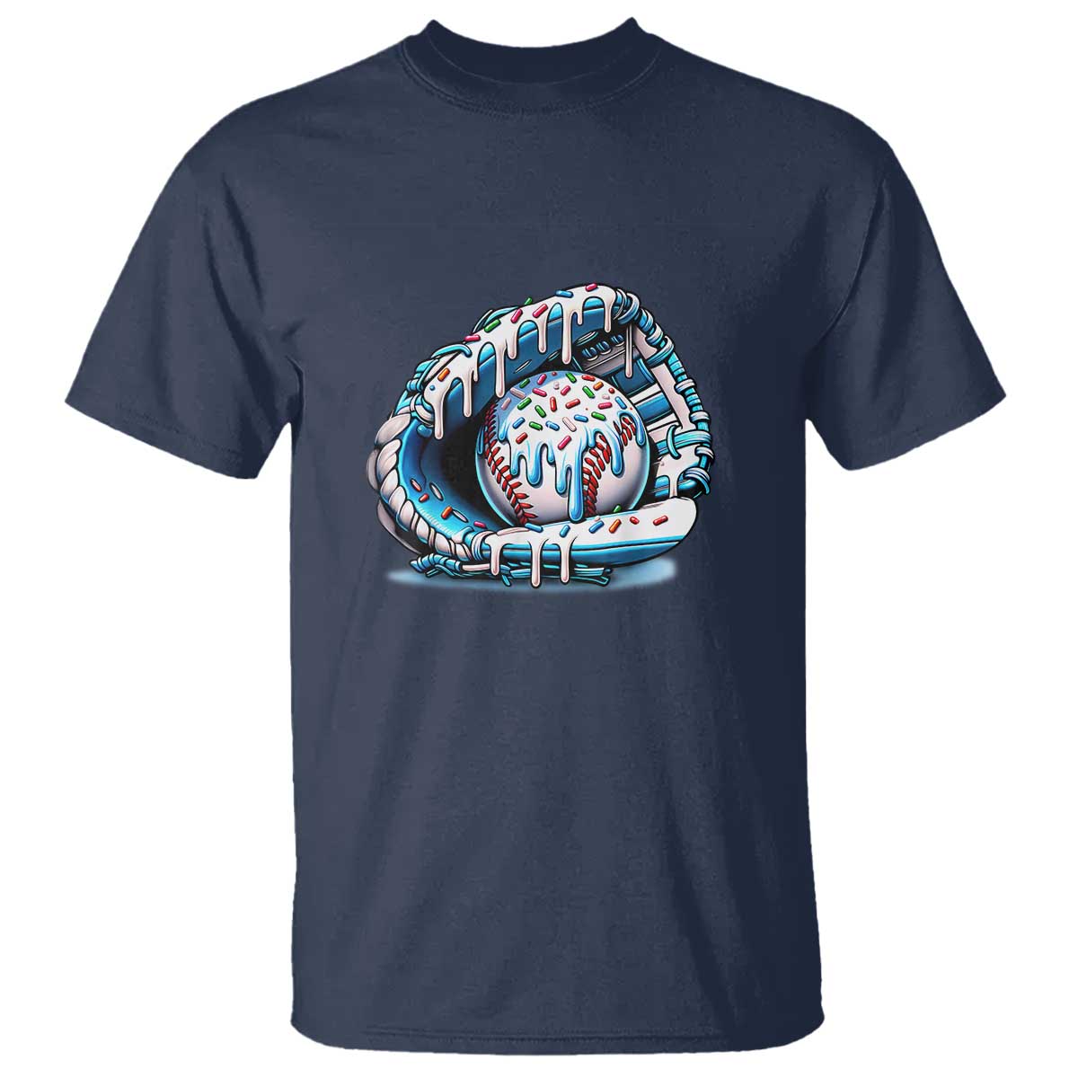 Baseball Drip Sprinkles Ice Cream T Shirt Ball and Glove Dripping