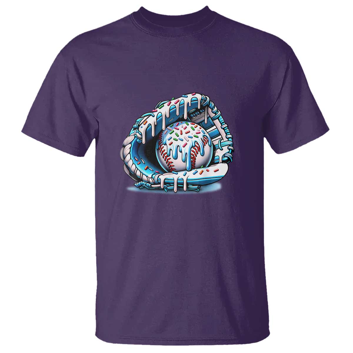 Baseball Drip Sprinkles Ice Cream T Shirt Ball and Glove Dripping