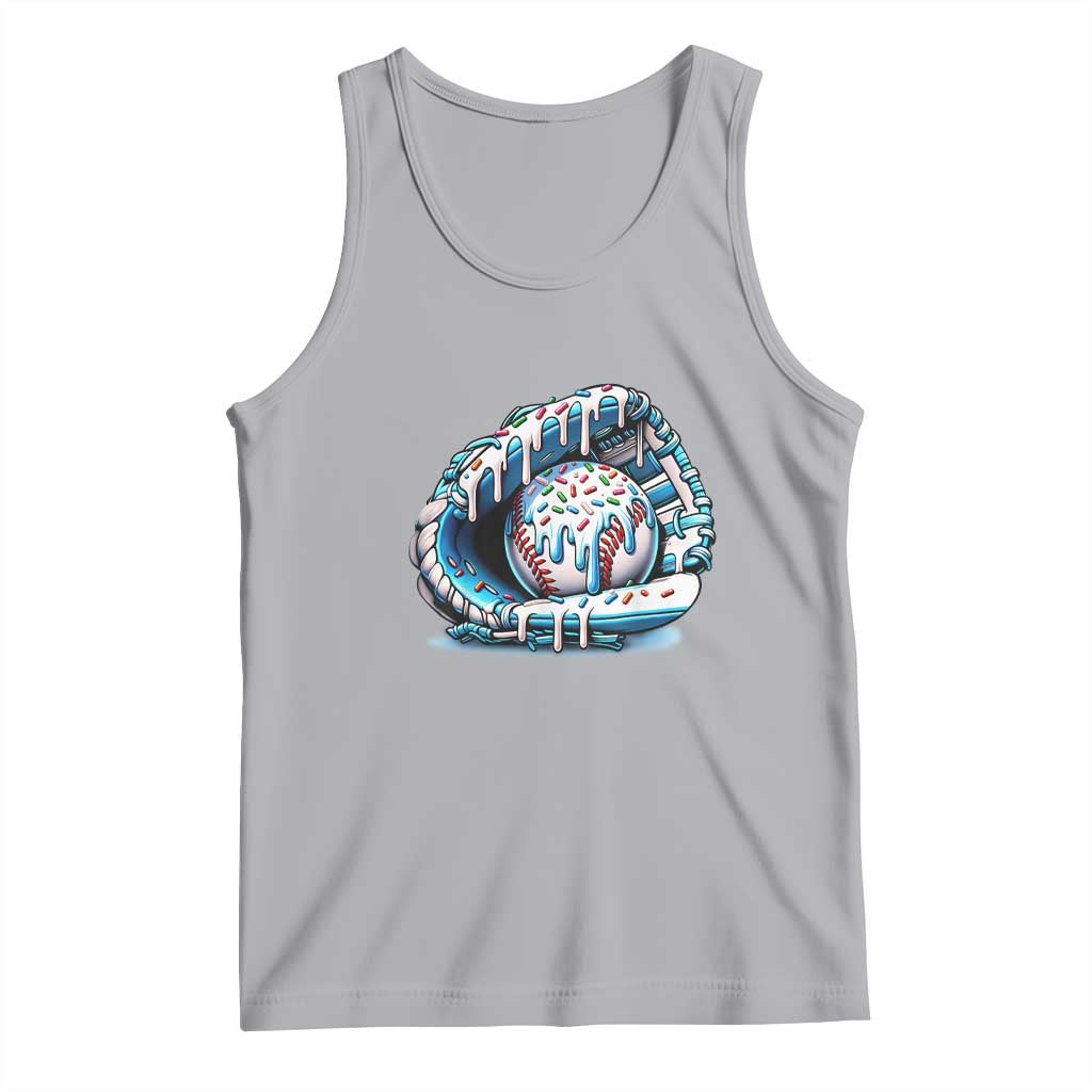 Baseball Drip Sprinkles Ice Cream Tank Top Ball and Glove Dripping